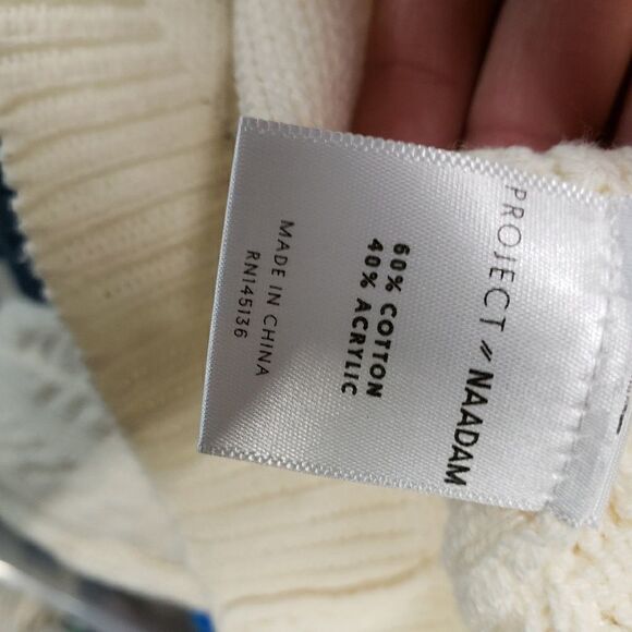 Project Naadam cream multi texture ruffle sweater - Picture 3 of 7